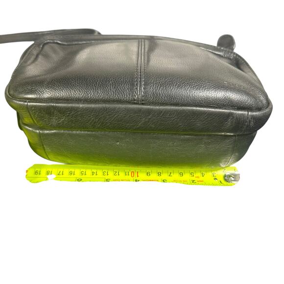 Vintage Fossil Black Leather Crossbody Bag Small Zip Pocket Pebbled Purse - Picture 6 of 9